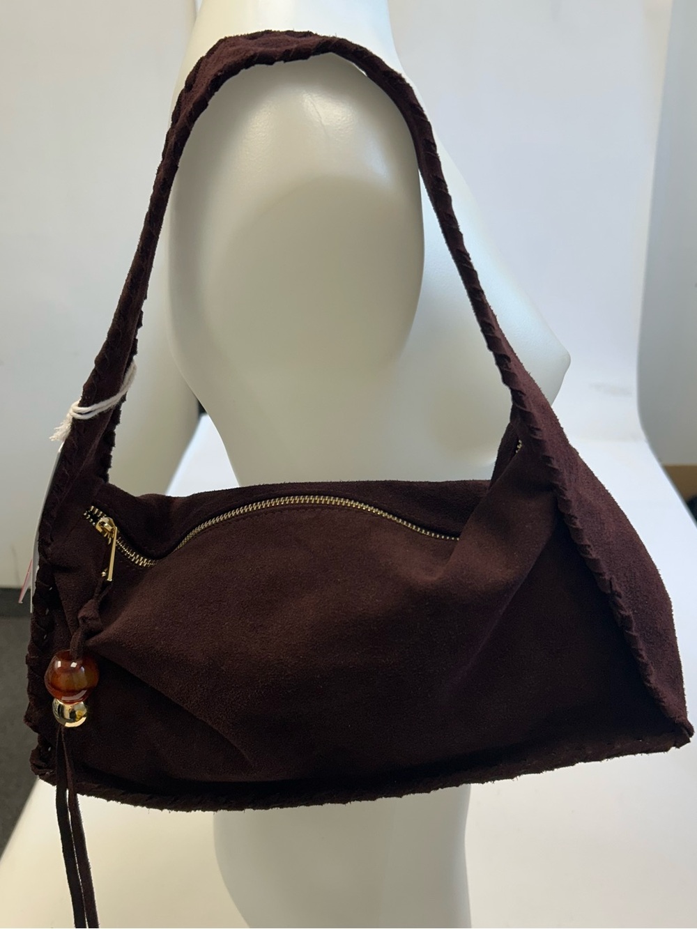 NWT- Cheval Frenza Burgundy Suede Shoulder Bag